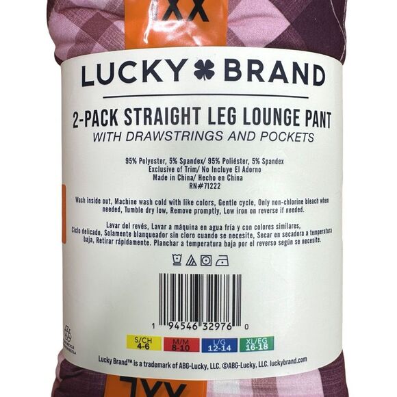 Lucky Brand 2-Pack Straight Leg Lounge Pants x Pockets & Drawstrings - Size XXL - Picture 4 of 4